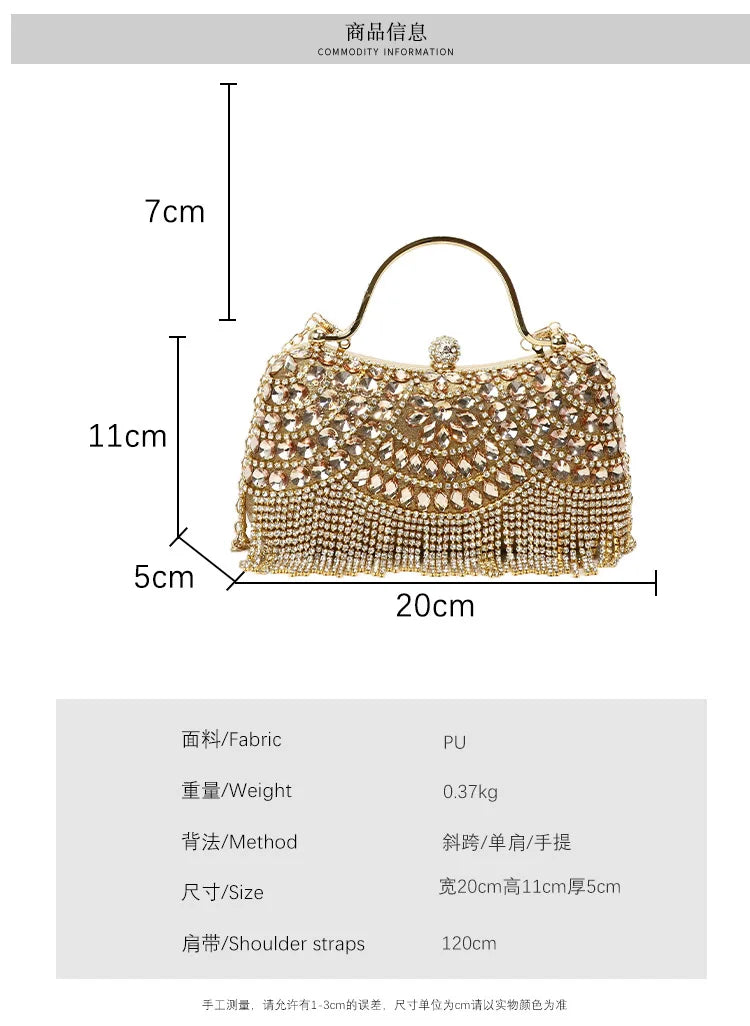 Super Exquisite Diamonds Frame Handbags Gold Silver Hasp Chains Designer New Style Shoulder Bags for Women 2025 Fashion Party