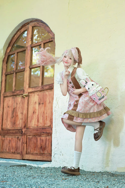Japanese Original Lolita Cartoon Cute Rabbit Plush Shoulder Bag Sweet Kawaii Jk Uniform Oblique Span Bag