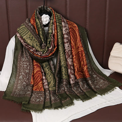 New Paisley Cotton Pashmina Shawl Lady Wrap Warm Winter Scarves Autumn Design Print Female Foulard Beach Stoles Luxury Scarf
