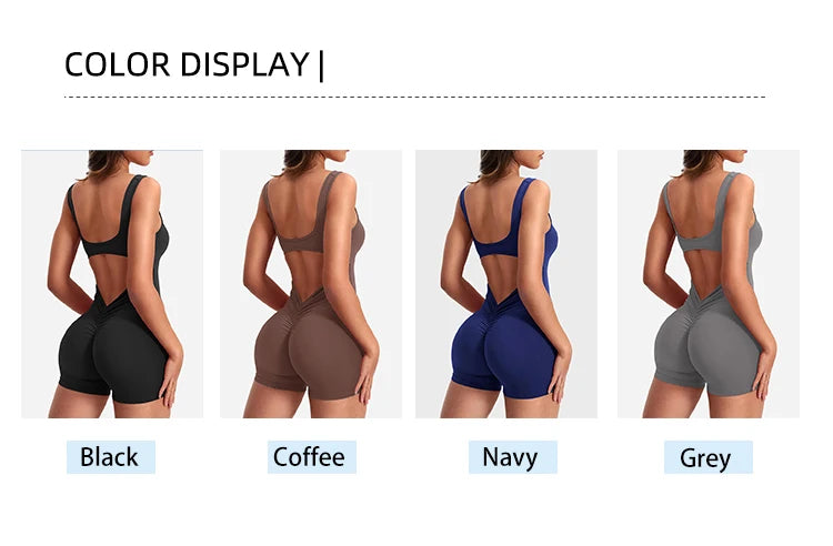 Summer 2025 High-Waisted One-Piece Shorts with Shoulder Straps Slimming Hip Lifting Sexy Sports Yoga Wear