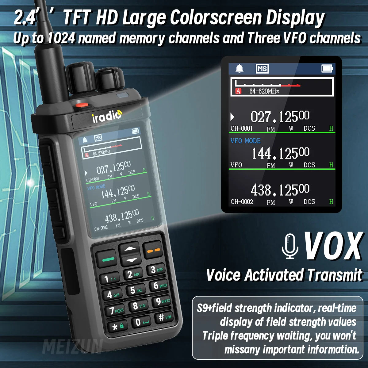 Iradio UV-98 PLUS GPS APRS Walkie Talkie 10W AM CB SSB LW MW SW HF Cross Band Repeater 1024Channels RT-880G Short Wave Ham Radio
