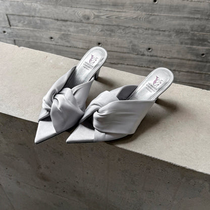 Women's Summer Sandals Luxury Satin Elegant Lady Pumps And Heels Peep Toe Dresss Party Wedding Shoes Pleated Sandal