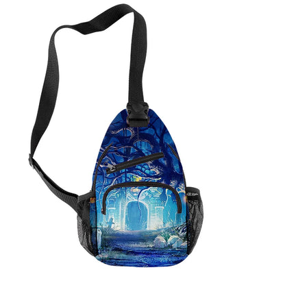 Fashion Youthful Halloween Skeleton Boys/Girls 3D Printed Chest Bags Oxford Waterproof Sports Crossbody Travel Bag Shoulder Bags