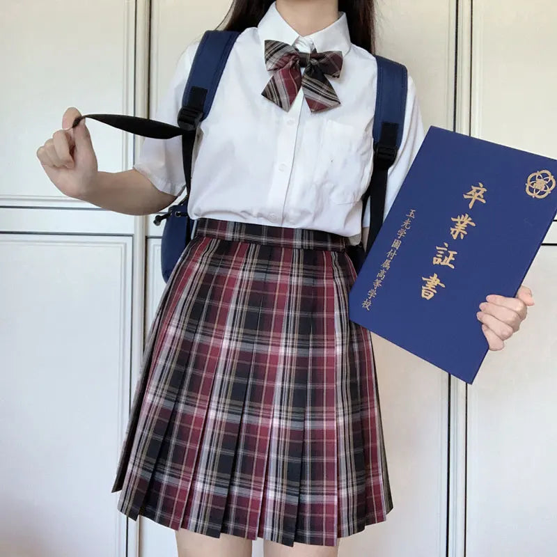 Japanese Bow Tie Skirt Set Student Pleated Skirt Jk Uniform Korean School Sexy Girl Preppy Style Seifuku Japanese School Uniform