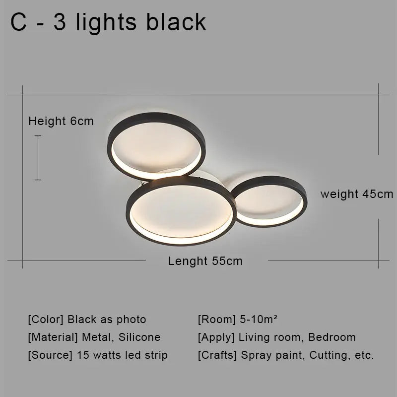 Modern LED Ceiling Chandeliers With Remote Control Decor Home Ring Lamp Living Room Bedroom Dining Room Ceiling Light Fixtures