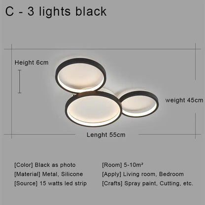 Modern LED Ceiling Chandeliers With Remote Control Decor Home Ring Lamp Living Room Bedroom Dining Room Ceiling Light Fixtures