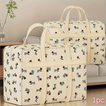 1pc Foldable Luggage Organizer Bag with Cute Puppy Pattern,Large Capacity Space-Saving Travel Storage Bag,Durable Polyester bag