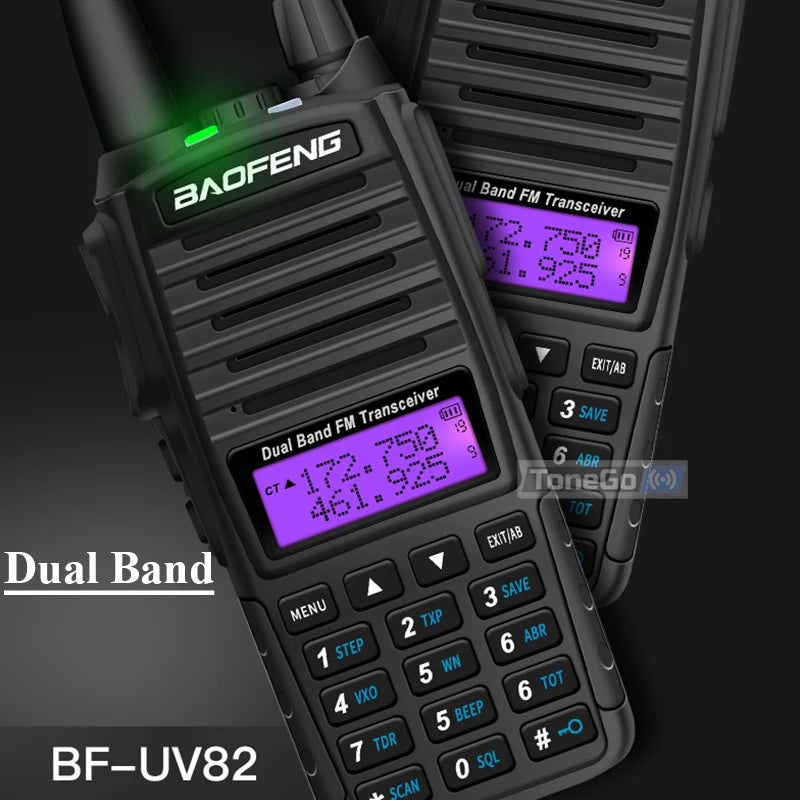 1/2Pcs Baofeng UV-82 Walkie Talkie 5/8W Tri-Power FM Radio Type-C Charger Dual PTT Dual Band VHF/UHF Two Way Camouflage For Hunt