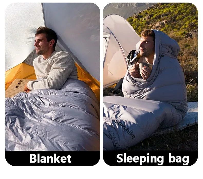 Naturehike 2025 New CW700 Camping Sleeping Bag Ultralight Warm 3 Season Sleeping Quilt Waterproof 700g Duck Down Sleeping Bags