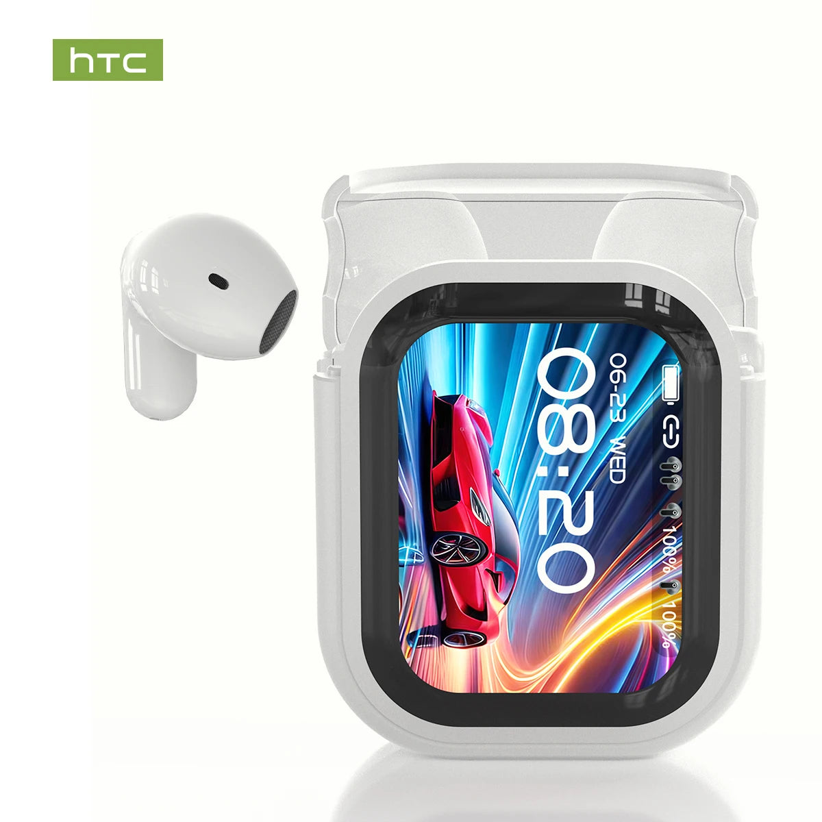 HTC NE20 AI Translation Earbuds - ANC Noise Cancelling, Touch Screen, 135 Lang. Support, Business Conference, Travel Headphones