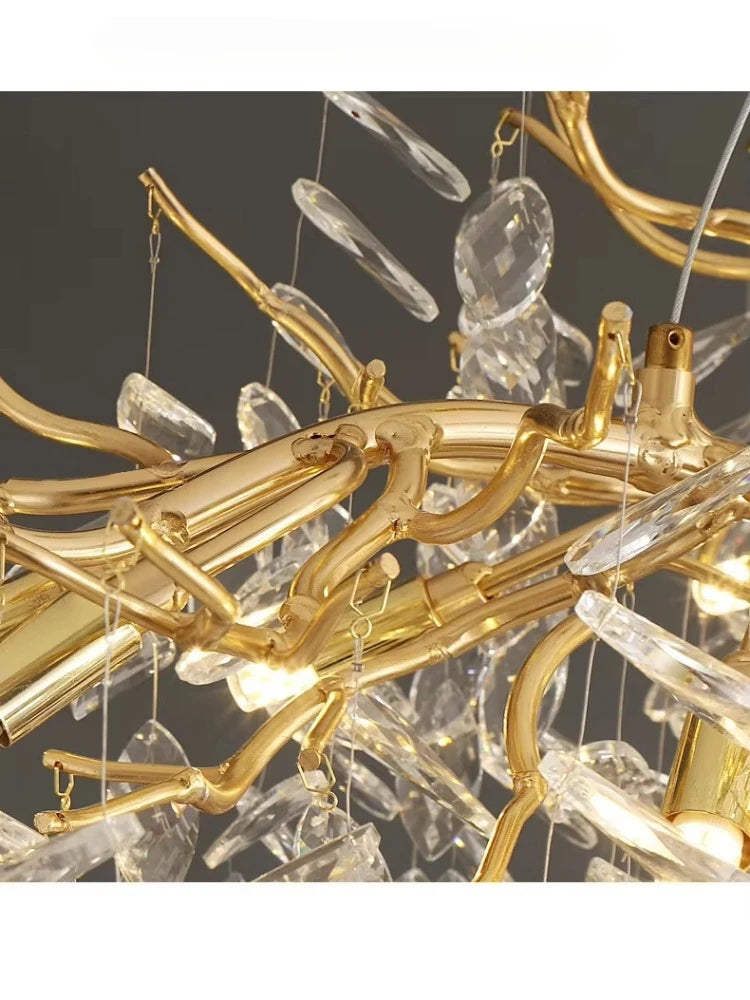 Luxury Modern Crystal Ceiling Chandelier Led Pendant Lamp Dining Table Living Room Bedroom Home Decor Wall Hanging Light Fixture