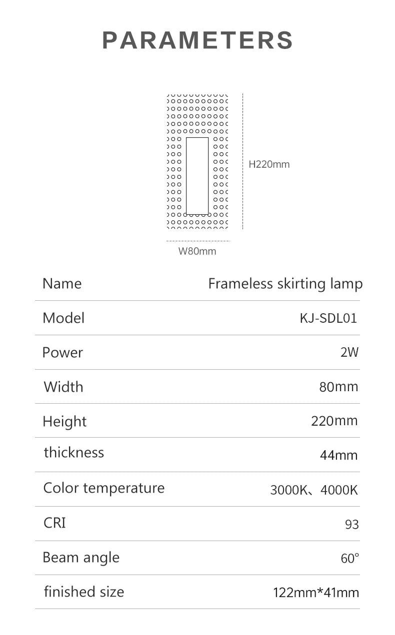 SCON Recessed Step Light LED Rectangle Skirting Wall Light Invisible Stair Lights Indoor Trimless Design For Hallway Stairway