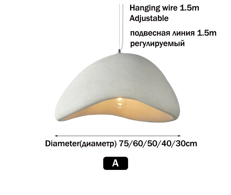 Nordic Wabi Sabi Pendant Lamps Dining Room Lighting Modern Living Room Bedroom LED Ceiling Chandelier Loft Lustre Hanging Lights