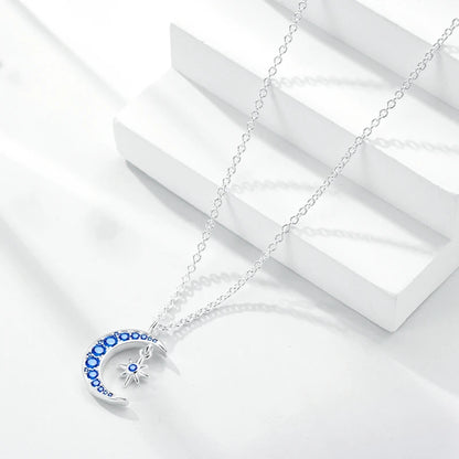 Luxury Necklace 925 Silver Original Sterling Zircon Dragonfly Butterfly Firefly Star Moon Chain Link For Women Wedding Jewelry