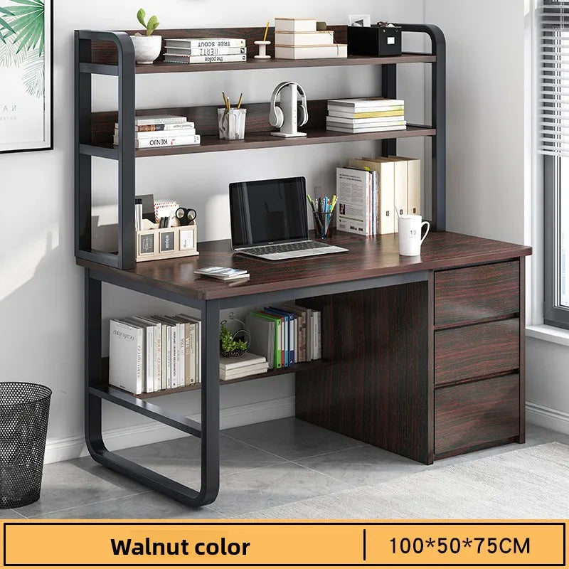 Multi-functional Desk Desktop Computer Desk Simple Home Desk Student Bedroom Bookshelf Integrated Writing Desk
