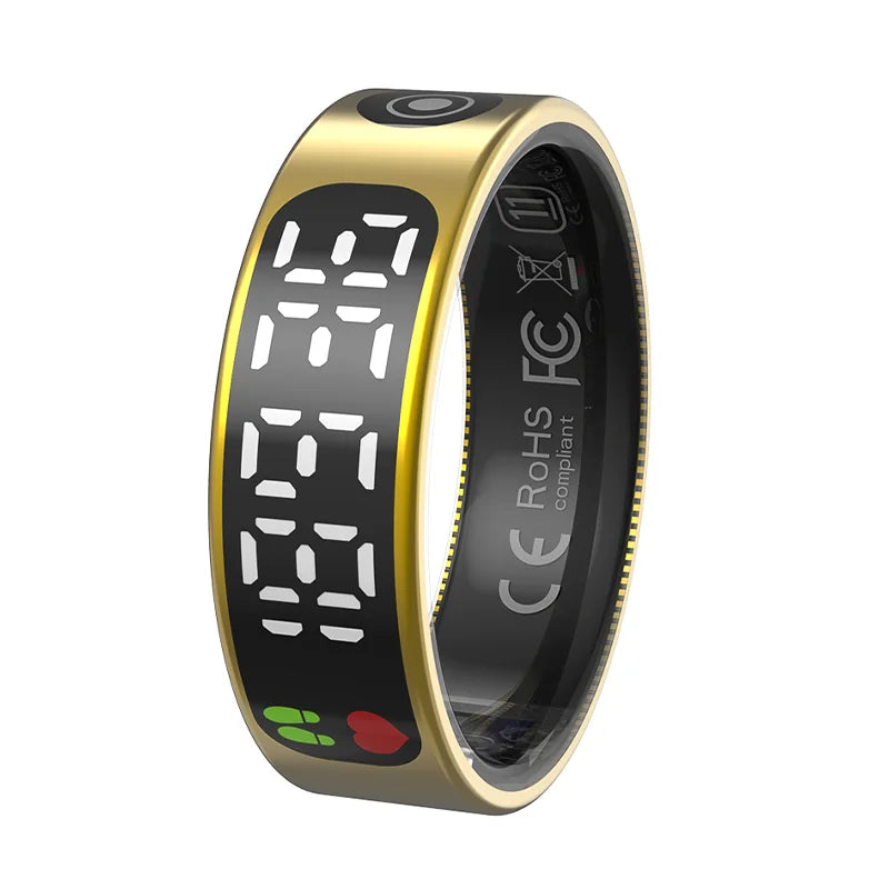 2026 New Smart Ring 5ATM Waterproof Bluetooth 5.1 Heart Rate Blood Oxygen Sleep Monitoring Men's and Women's Multi Sport Modes