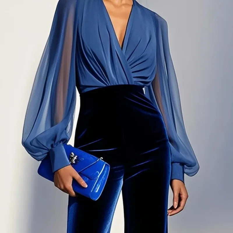 MsChuh Jumpsuits For Woman Bodysuits Jumpsuit Dignified Simple Style Elegant Temperament Commuting Slim Long Sleeves Fashionable