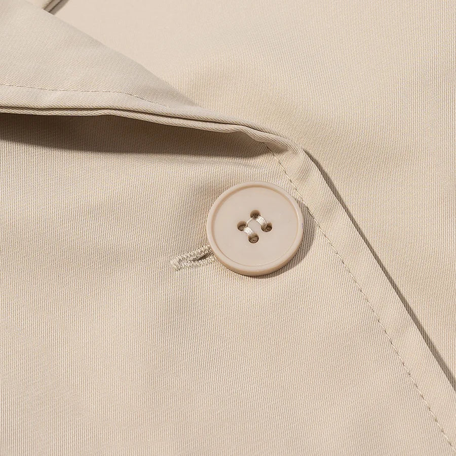 Aliexpress's Best-selling Cross-border European and American Style Women's Solid-color Belted Short Jacket Trench Coat Fashion