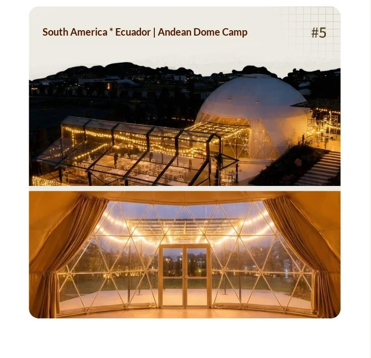 Modular Custom High‑End Luxury Geodesic Glamping Dome House for Outdoor Hotel Resort Commercial Projects