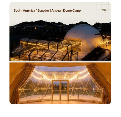 Modular Custom High‑End Luxury Geodesic Glamping Dome House for Outdoor Hotel Resort Commercial Projects