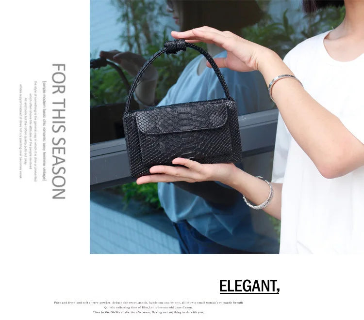 Luxury Snake Pattern Chain Flap Handbags Evening Clutches Crossbody Messenger Shoulder Bags Women Female Ladies Luxurious Purses