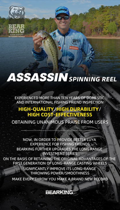 BEARKING brand New arrival Saltwater Fishing Reel Spinning 1000-6000 9+1BB 5.2:1 Max Drag 10-20KG Water-Proof Reels