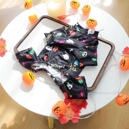 Girl Halloween Pajamas Apparel For Small Dogs Chest Closed Pet Indoor Home Wear Clothes Overall Tracksuit Chihuahua Yorkshire