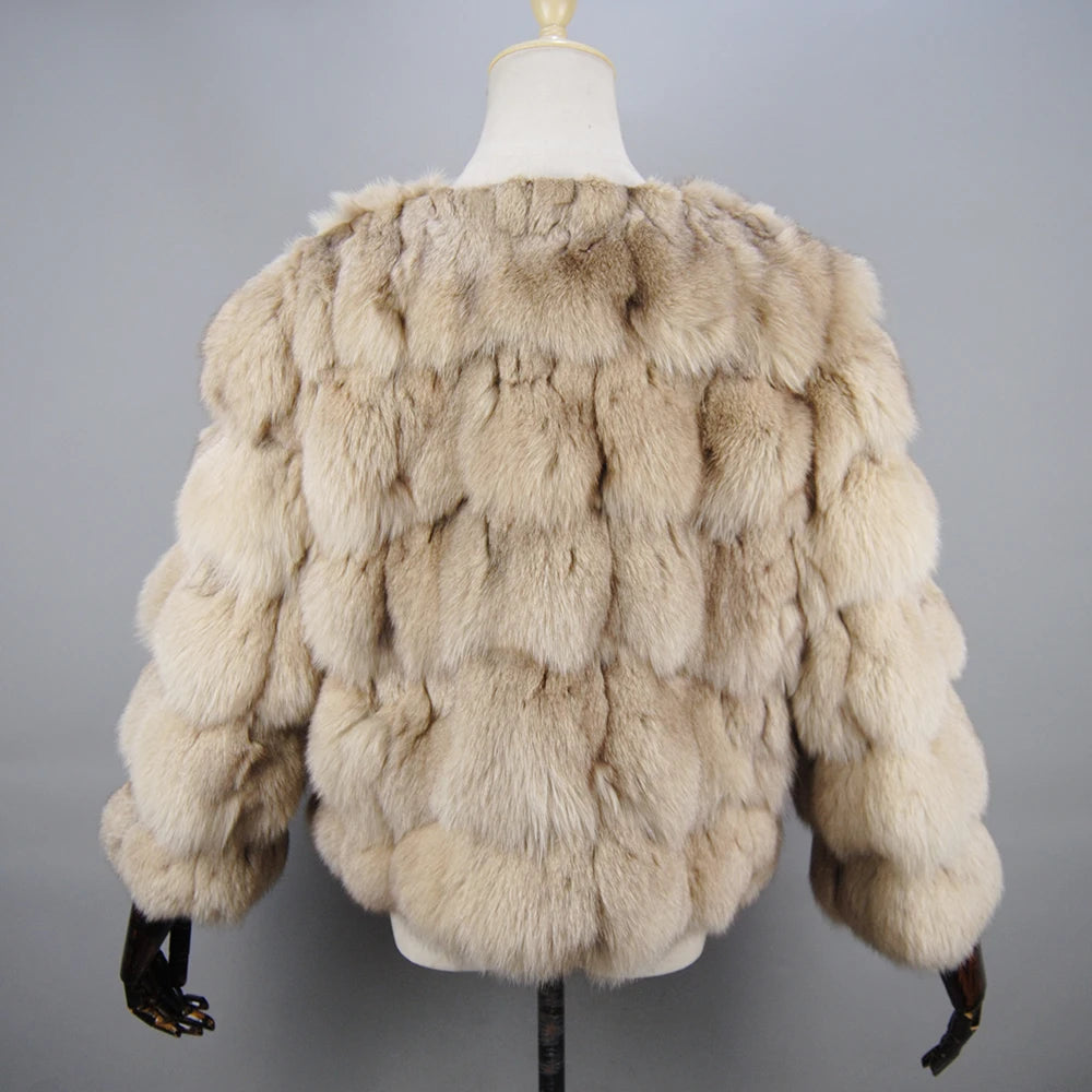 2026 New Style Real Fur Coat 100% Natural Fur Jacket Female Winter Warm Leather Fox Fur Coat High Quality Fur Vest