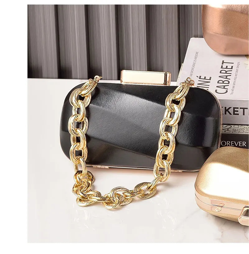 Golden Bag Ladies Oval Designer Luxury Handbags Irregular Dress Purse Fashion Buckle Party Women's Clutch Brand Cross Body Bag