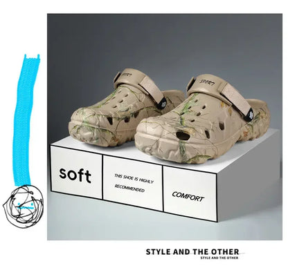 Summer Men Slippers Camouflage Platform Outdoor Clogs Shoe Women Beach Sandals Male Soft EVA Indoor Home Slides Big Size 46 47