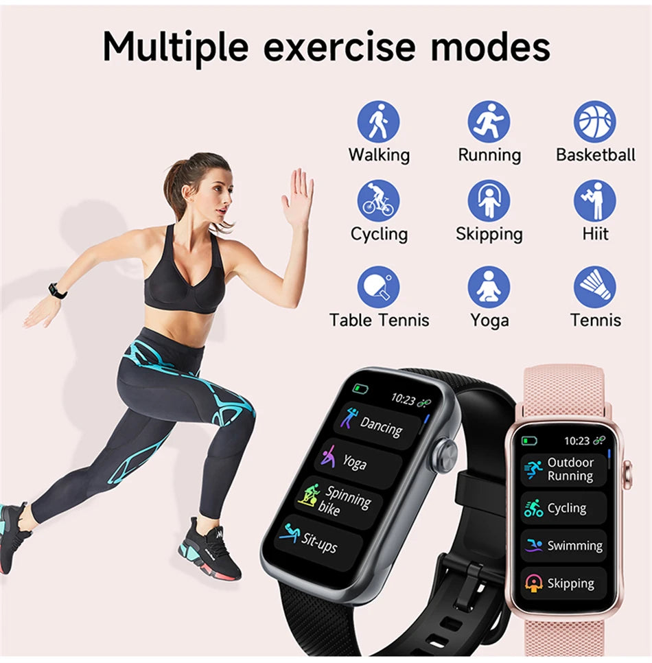 LIGE 1.47'' Smart Watch Women Men Smart Bracelet Heart Rate Step Count Sport Fitness Health Monitor Waterproof Smartwatch Ladies