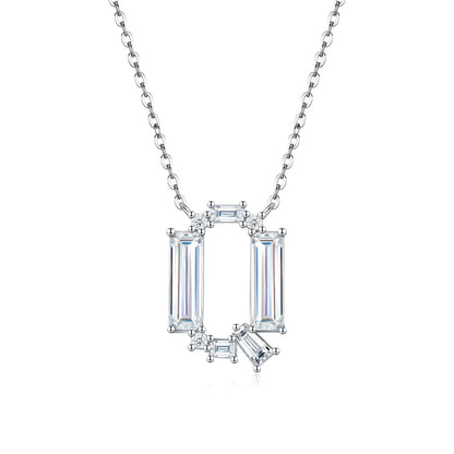 PureNew 26 Letter A-Z 4x12mm Moissanite Necklace For Women S925 Silver D Color 18k Plated Sparking Women's Moissanite Chain