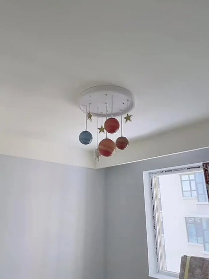 Children's Room Lamp Nordic Modern Pendant Lights Kids LED Ceiling Chandelier Living Room Bedroom Astronaut Hanging Home Decor