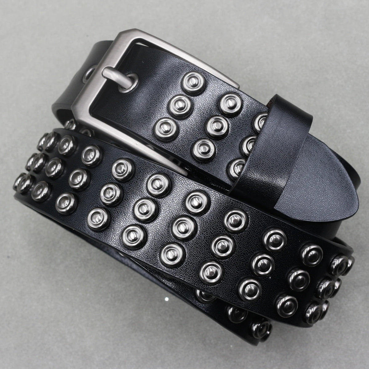 Heavy Metal Punk Belt Genuine Leather Hip Hop Belts For Men Cross Rivet Jeans belt male Strap Ceinture Homme designer belt