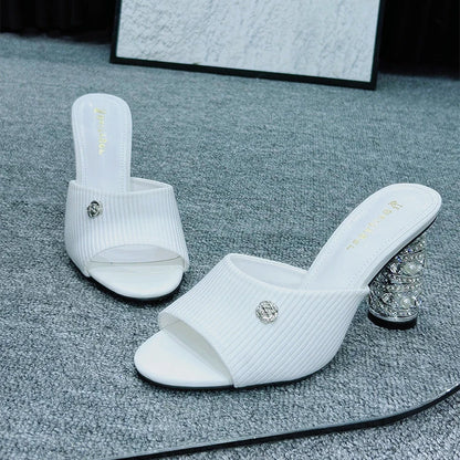 Elegant French High Heeled Sandals Summer New Women's Shoes Luxury Banquet Wedding Designer Sandalias Mujer