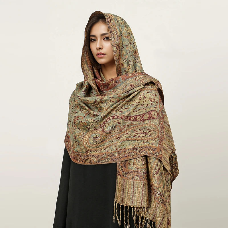 2024 Luxury Brand Cashmere Women Scarf Printed Winter Warm Shawl and Wraps Pashmina Bandana Long Jacquard Paisley Female Foulard