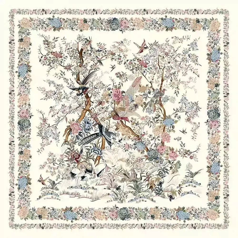 100% Pure Mulberry Silk Women Square Scarf Prints Headband Neckerchief Luxury Female Hair Ornament Female Bandana Scarves 53CM