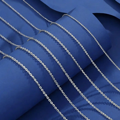 PT950 Platinum O-Chain Necklace Women Plain Chain Moissanite Collarbone Jewelry Gift for Girlfriend