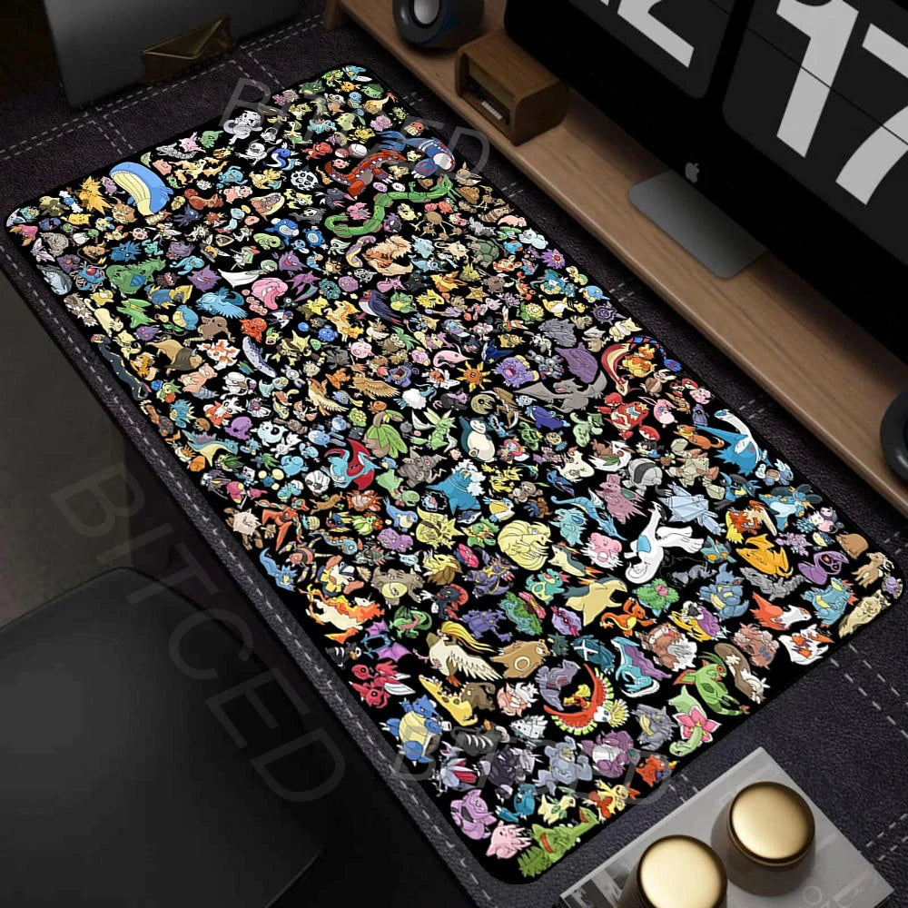 Art Anime Mouse Pad Colorful Gamer Cabinet Mousepad P-pokemon Keyboard Rug Laptop Gaming Rubber Non-slip Pc Accessories Desk Mat