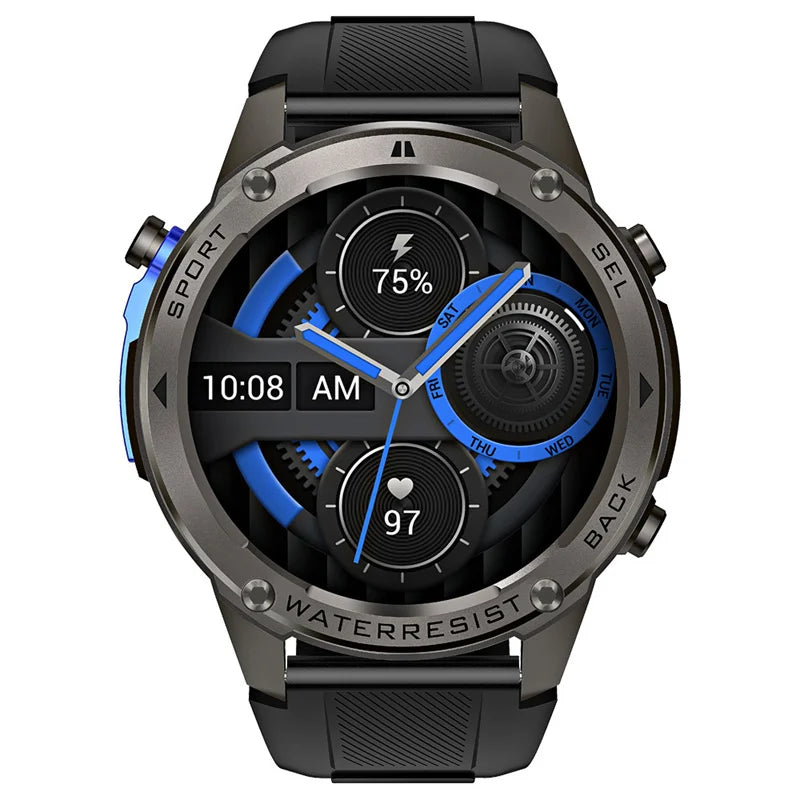 AMOLED Smart Watch DM56 Bluetooth Calling 500mAh Battery GPS Dual Band Satellite Outdoor Sports  Fitness Tracking Smartwatch