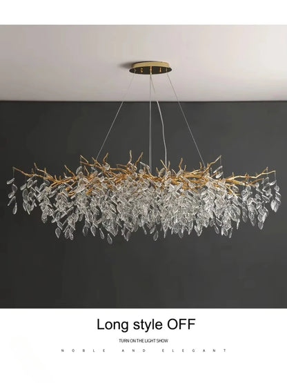 Luxury Modern Crystal Ceiling Chandelier Led Pendant Lamp Dining Table Living Room Bedroom Home Decor Wall Hanging Light Fixture