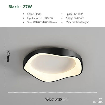 Modern LED Ceiling Lights Minimalist Black White Acrylic Lamp for Bedroom Study Living Room Hallway Entryway Lighting Fixtures