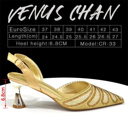 Doershow beautiful High Quality African Style Ladies Shoes And Bags Set Latest GOLD Italian Shoes And Bag Set For Party H-1