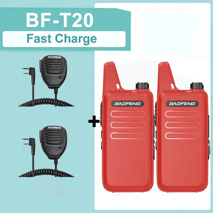 1/2PCS Baofeng BF-T20 Walkie Talkie Mini Micro USB Charging Portable Two Way Radios Upgrade Of BF-C9 KD-C1 For Hunting Kid’s Toy