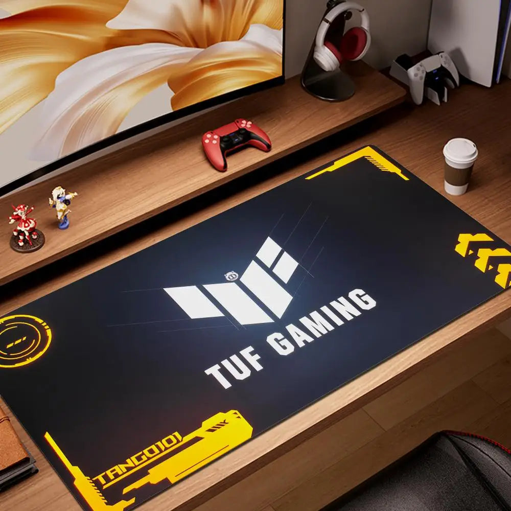 HYBXAXC Black TUF Gaming Mouse Pad XXL Gaming Accessories Office Gamer Keyboard DeskMat Non-Slip Laptop Notebook Rubber Mousepad
