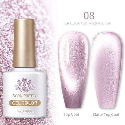 BORN PRETTY 10ml Cat Magnetic Gel Nail Polish Moonlight Glass Bead Water Light Crystal Soak Off UV Varnish For DIY Nail Art