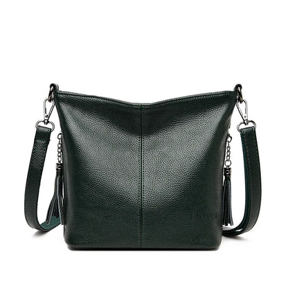 Vintage Women Genuine Leather Handbags Designer Bucket Ladies Shoulder Bags Fashion Luxury Brand Female Messenger Bag Briefcase