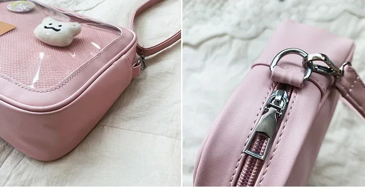 Female Ita Crossbody Bag Womens Transparent Messenger Bag Girls Cute-Lolita Shoulder Bags Teens Fashion Satchels Bag Ins