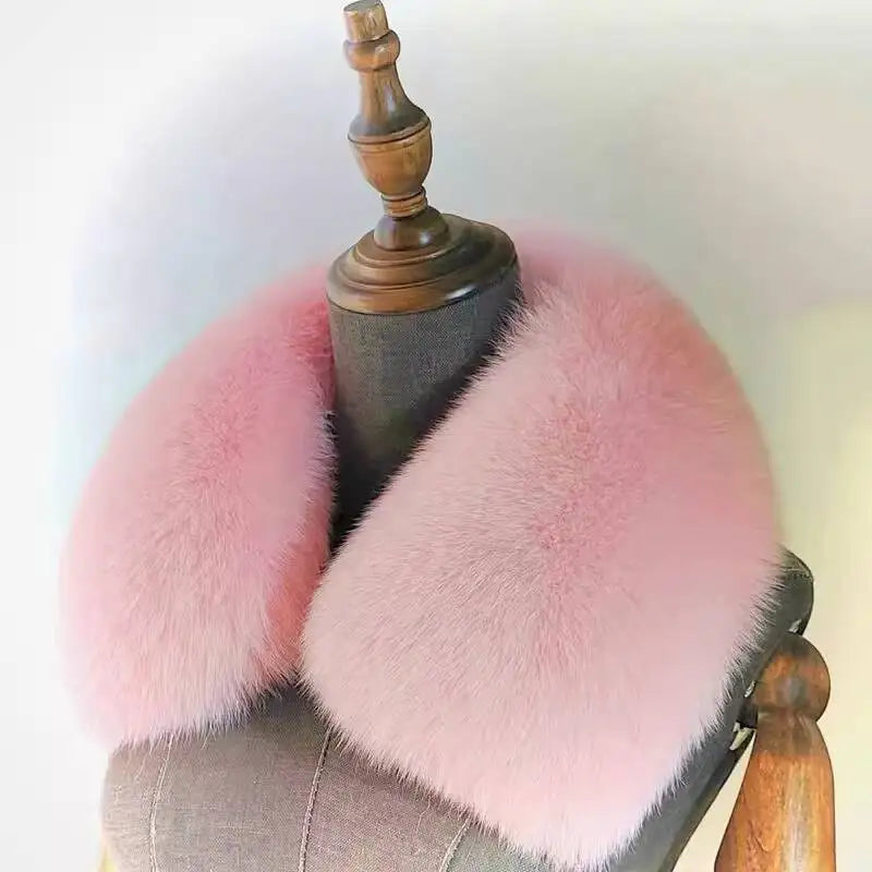 Natural Fox Fur Collar Removable Real Fur Square Collar for Coat Fashion Accessory for Women down Jacket Large Scarf Scarves