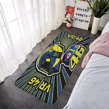 Valentino Rossi 46 The Doctor Runner Rug MotoGP Themed Non Slip Long Floor Mat for Bedroom Living Room
